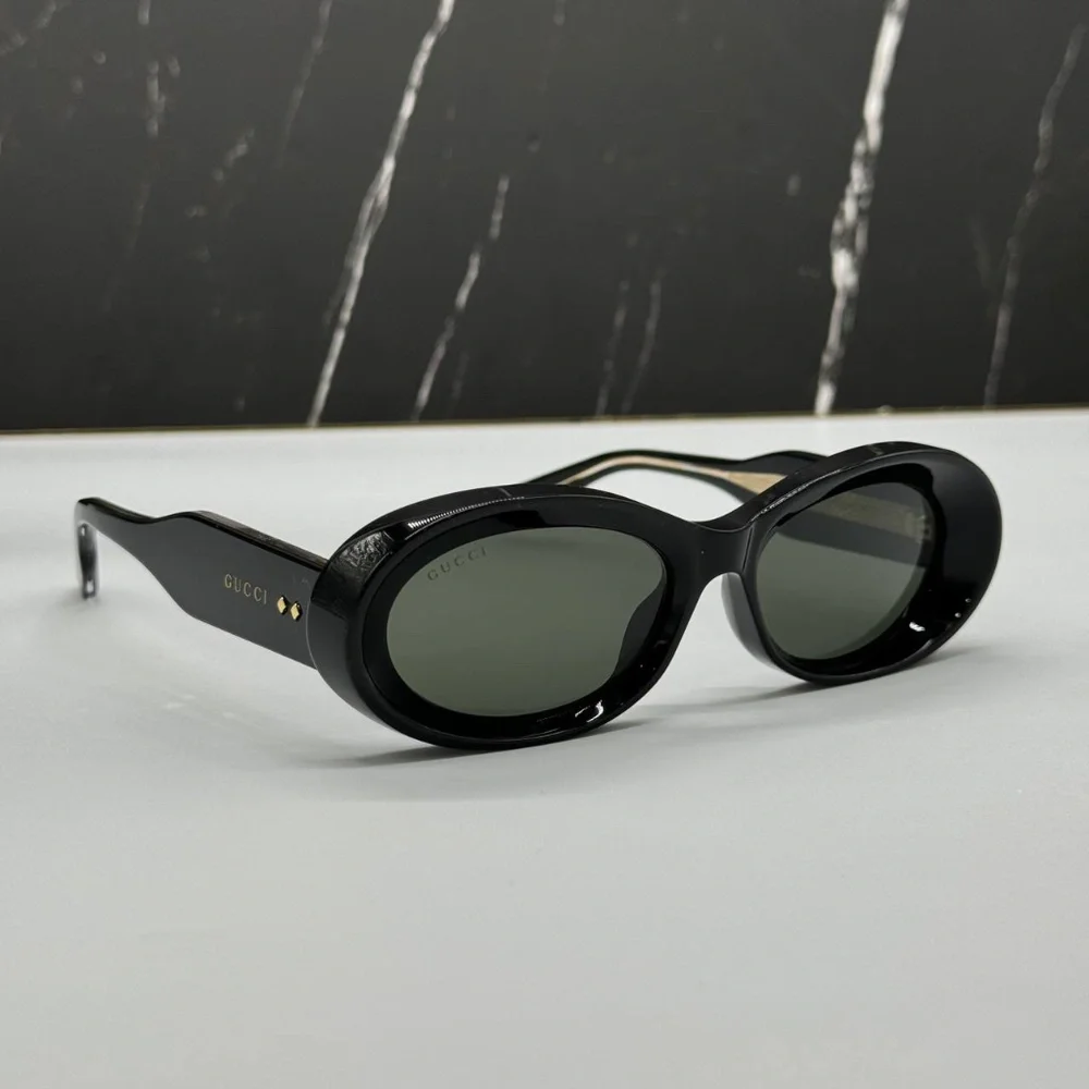 NEW GG1527S 001 GUCCI BLACK GREY OVAL WOMEN GUCCI SUNGLASSES - Picture 5 of 12